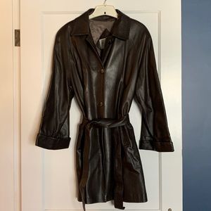 Chocolate brown, soft leather, wrap around